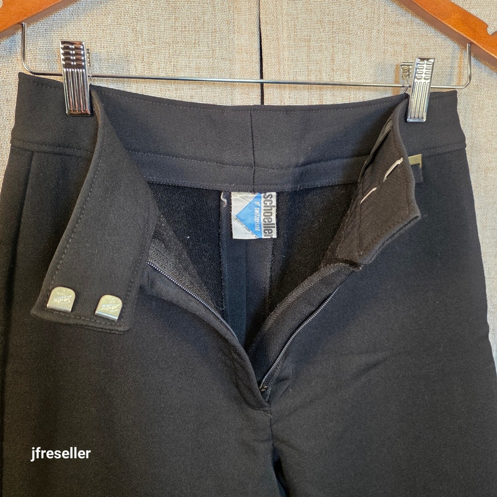 Vintage Edelweiss Schoeller Wool Blend Stirrup Ski Pants Black Womens 10 USA 80s - Picture 4 of 8